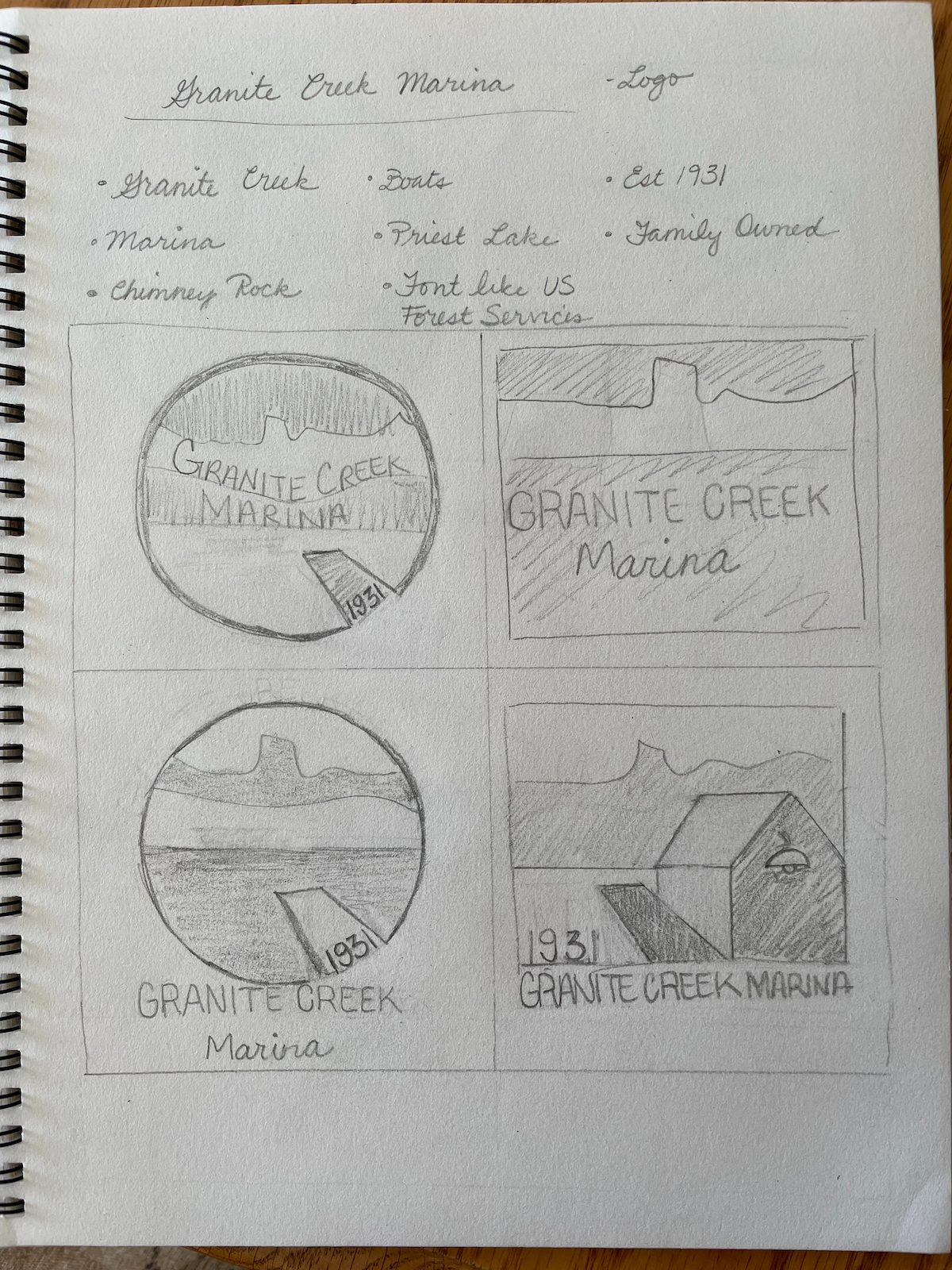 Sketchbook of design ideas