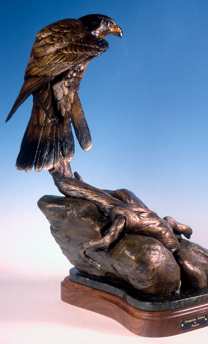 Final image of falcon sculpture from photo shoot.