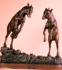 Final image of photo shoot of goats sculpture.